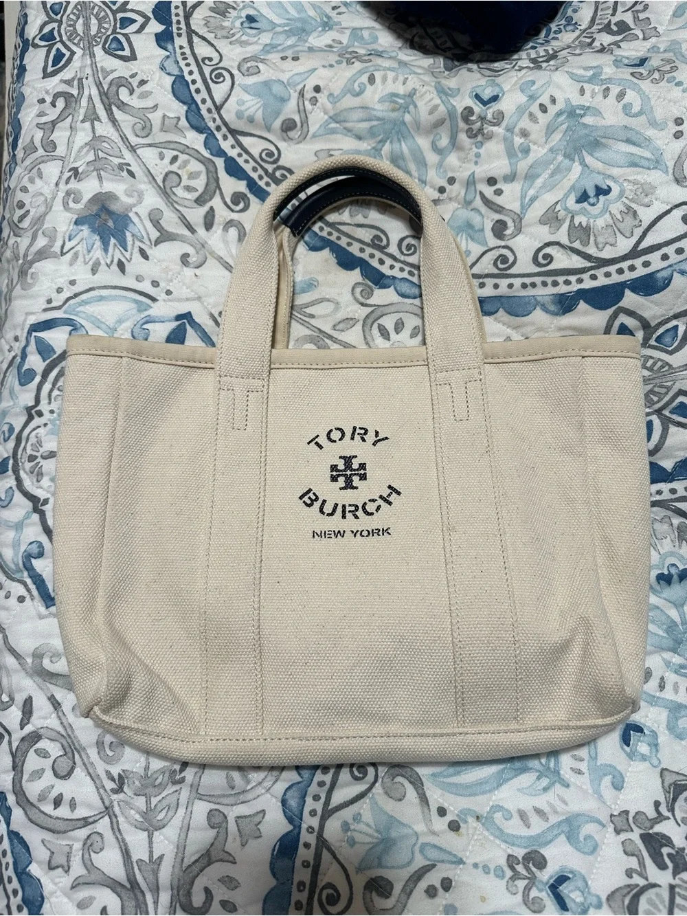 Tory Burch Small Canvas Tote in Natural